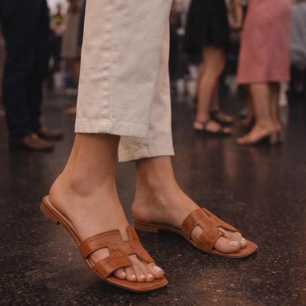 Steven Brown Croc-Pattern Slide Sandals - Picture 3 of 3